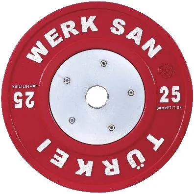 Red Werksan 25 kg IWF competition disc