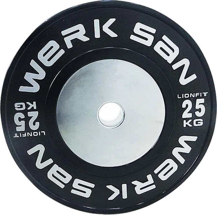 Black Werksan LionFit 25 kg bumper plate